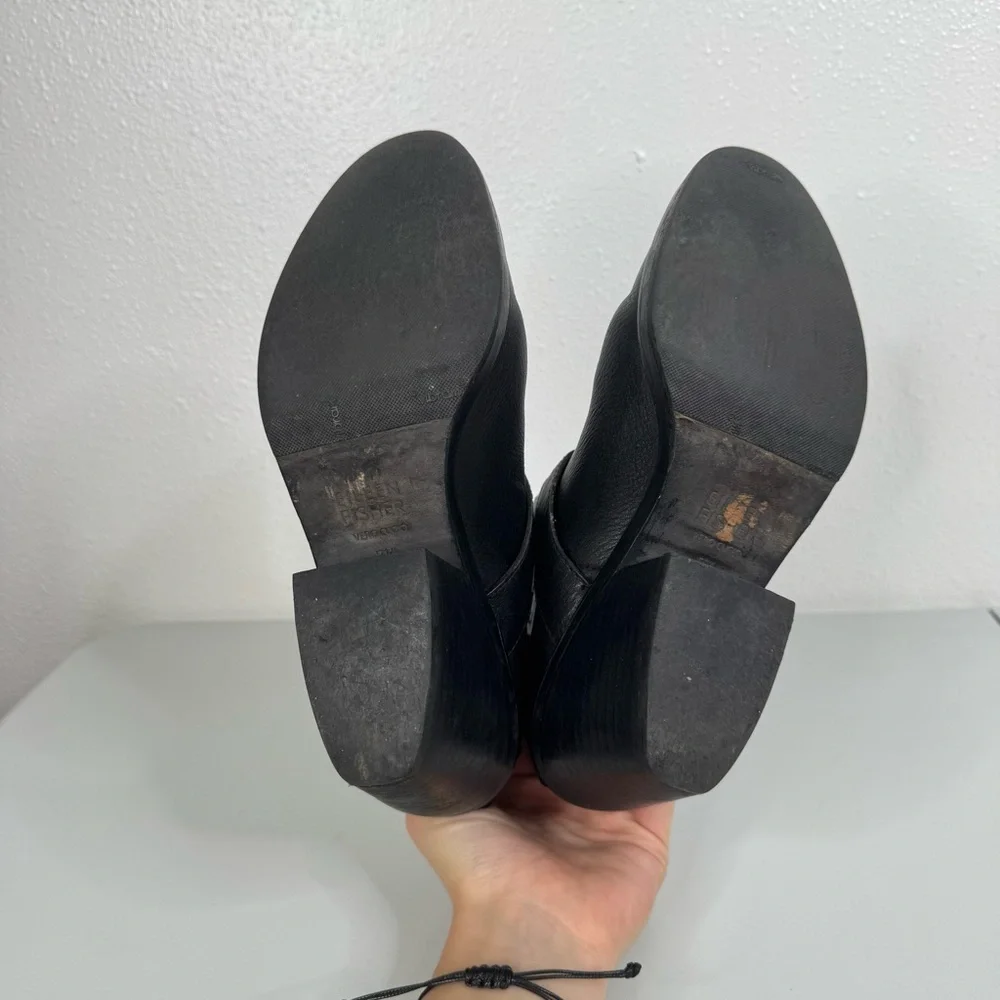 Eileen Fisher Derby‎ Black Leather Ankle Boots Size 7.5